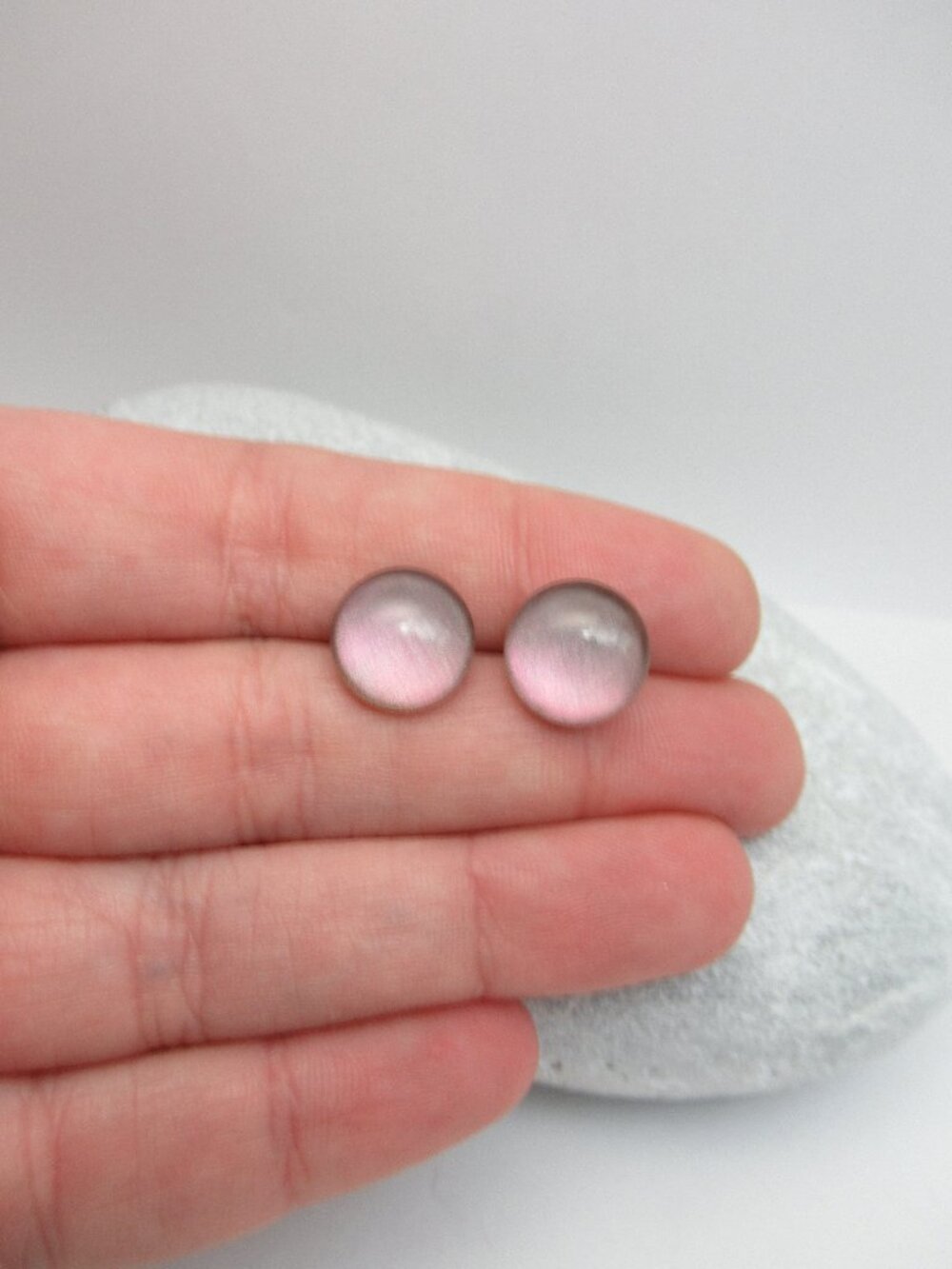 Handmade cabochon post earrings
